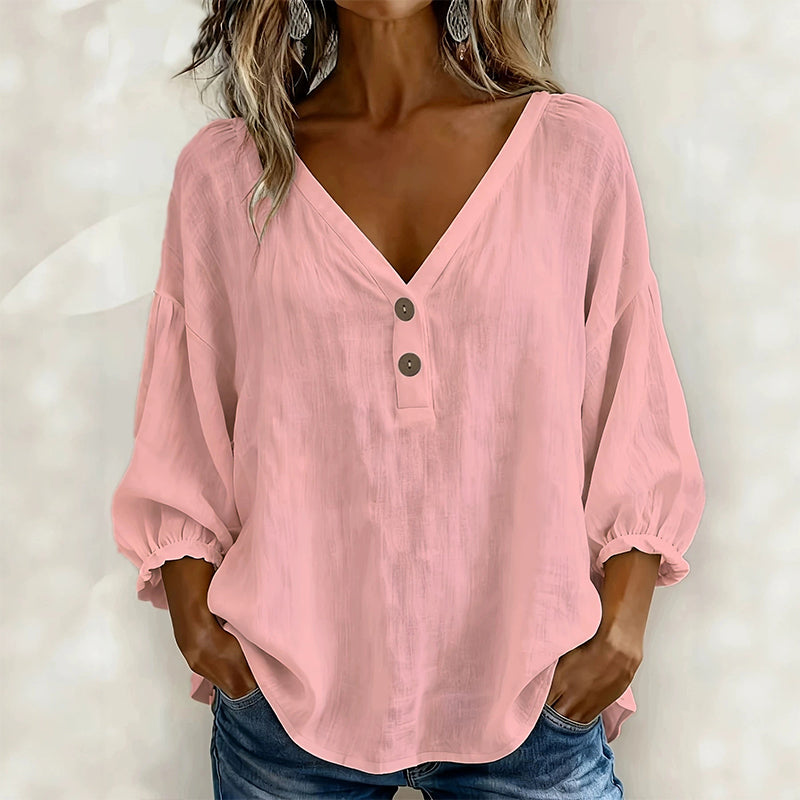 【S-2XL】🎀Damska bluzka na specjalne okazje z dekoltem w szpic i rękawami 3/4