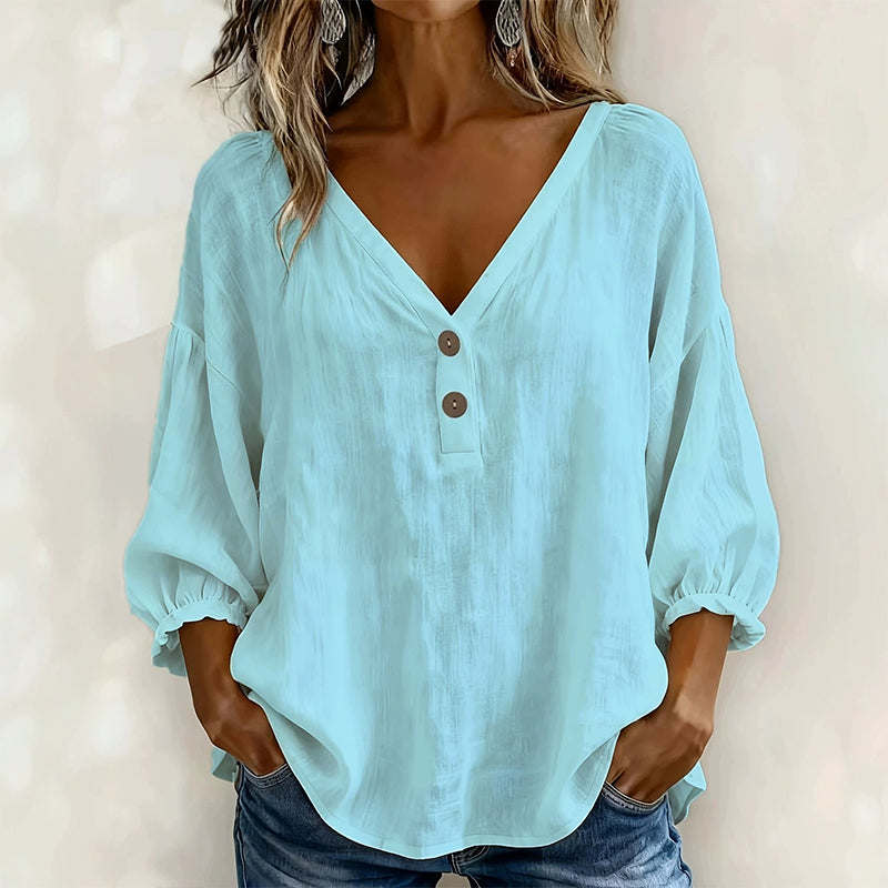 【S-2XL】🎀Damska bluzka na specjalne okazje z dekoltem w szpic i rękawami 3/4