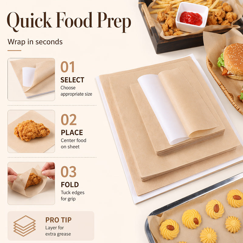 🍟Papier do pieczenia odporny na tłuszcz, przeznaczony do kontaktu z żywnością