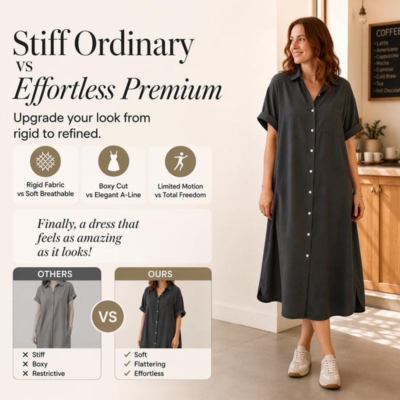 【S-4XL】👗Dżinsowy strój o luźnym kroju z wycięciem zapinanym na guziki
