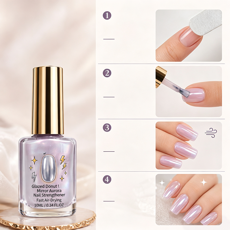 【💅1+1 gratis】💜Fioletowy preparat do pielęgnacji paznokci o lustrzanym połysku