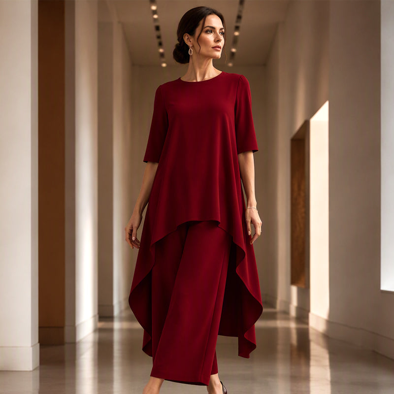 【XL-5XL】💖Zestaw składający się z eleganckiej bluzki i spodni z szerokimi nogawkami