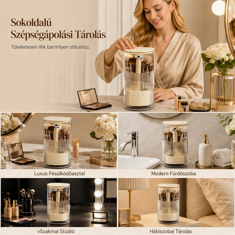 💄✨Elegancki, odporny na kurz pojemnik na pędzle do makijażu
