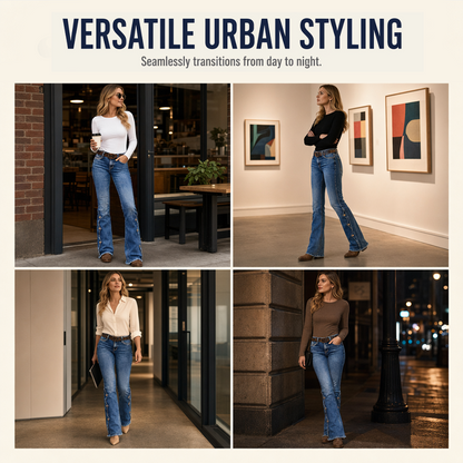 【S-2XL】👖Damska spodnie z wysokim stanem i rozszerzanymi nogawkami