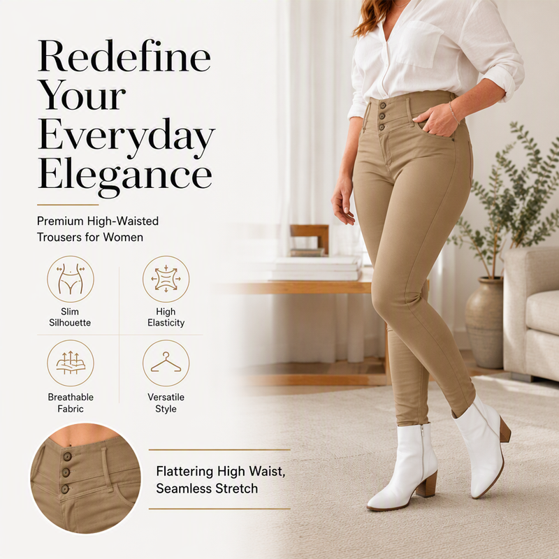 【S-2XL】✨Damskie spodnie skinny z elastycznego materiału z wysokim stanem