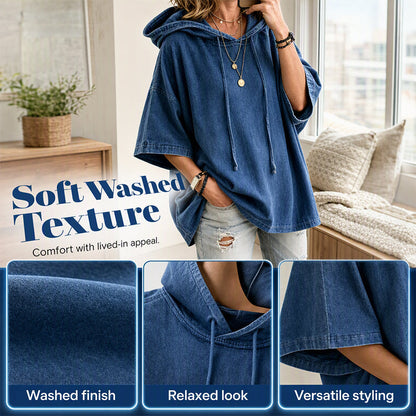 【S-3XL】✨Damska sweter z kapturem z dżinsu o luźnym kroju