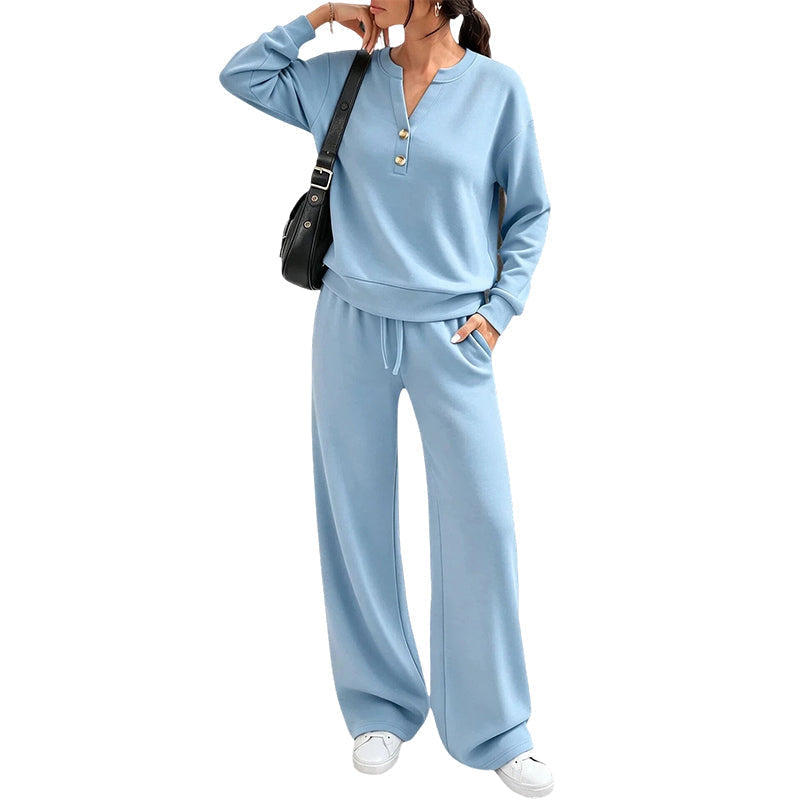 【S-2XL】💖Lekka bluzka i spodnie z szerokimi nogawkami