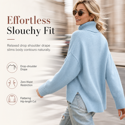 【S-5XL】🔥Sweter z dzianinowym kołnierzem o zbyt dużym rozmiarze